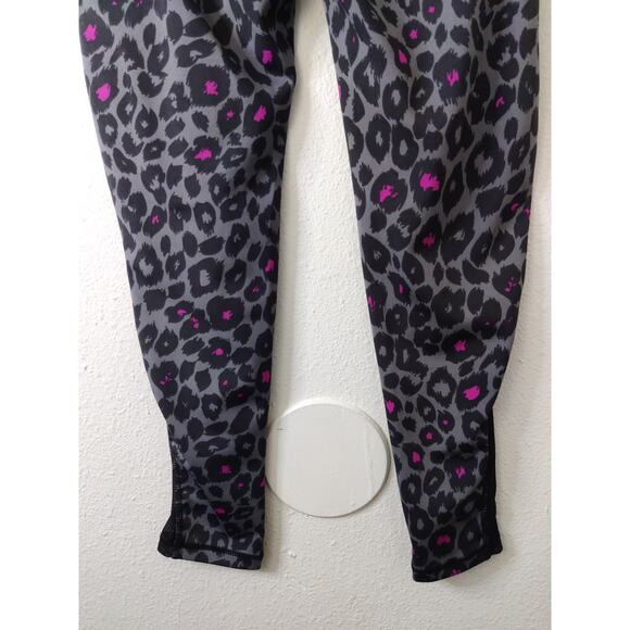 3/$20 Body Glove Gray Black Pink Animal Cheetah Leopard Print Leggings Size S - Picture 8 of 9